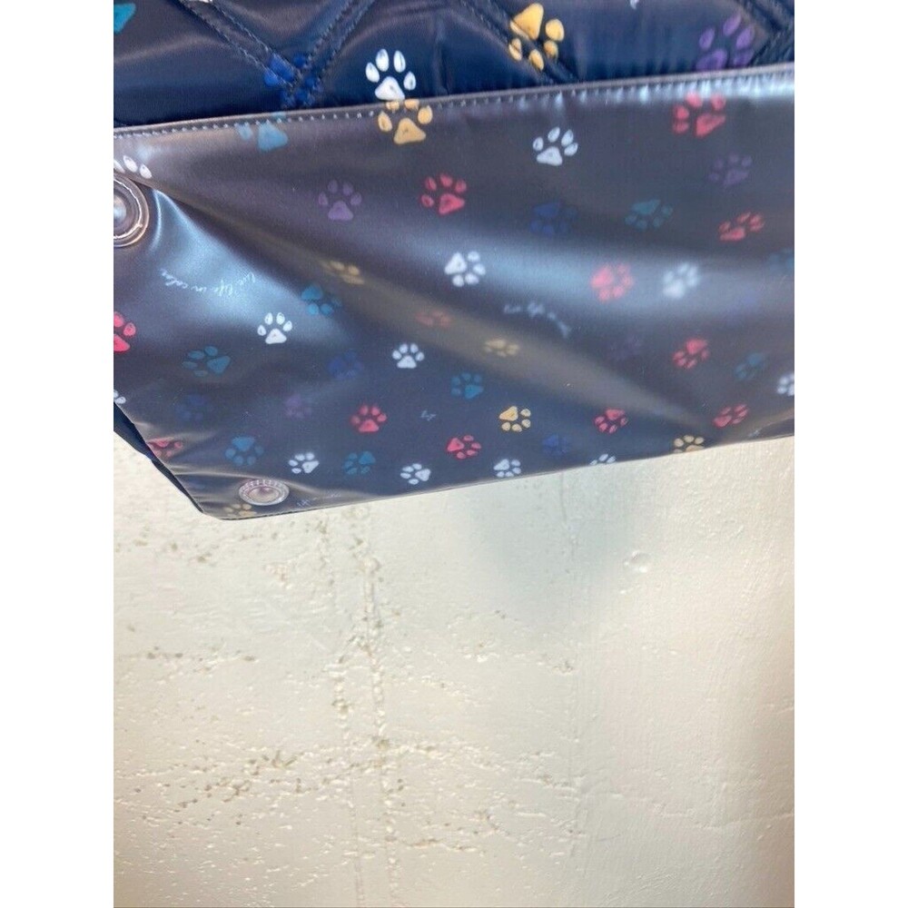 lug Navy Quilted Tote with Multicolor Paw Print - Picture 4 of 8